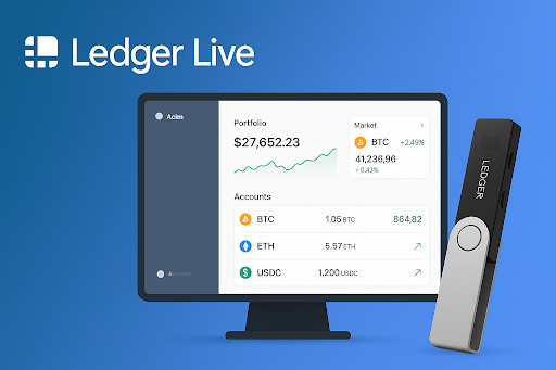 Ledger Live showing crypto dashboard